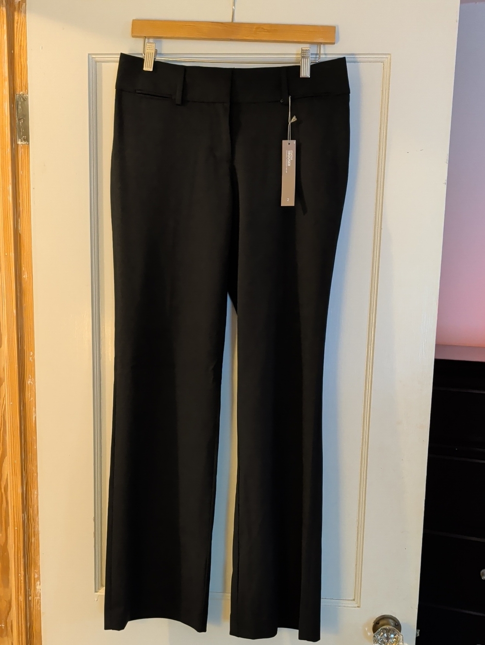 NWT LOFT Black Marisa Trouser Cut Dress Pants, Sz 2